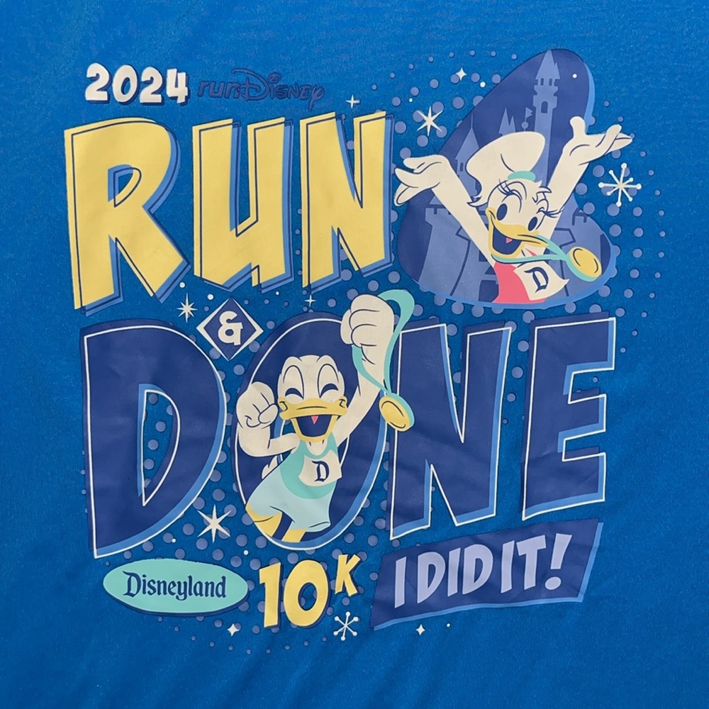 runDisney Run Disney Disneyland 2024 10k Donald Daisy Duck I Did It Shirt New L - Picture 2 of 6